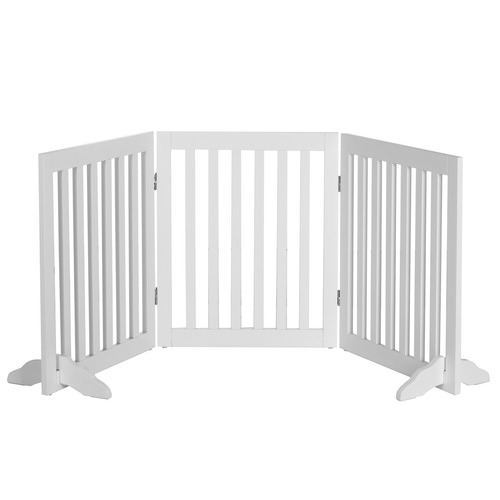 CharliesPetProduct 3 Panel Wooden Freestanding Dog Gate | Temple & Webster