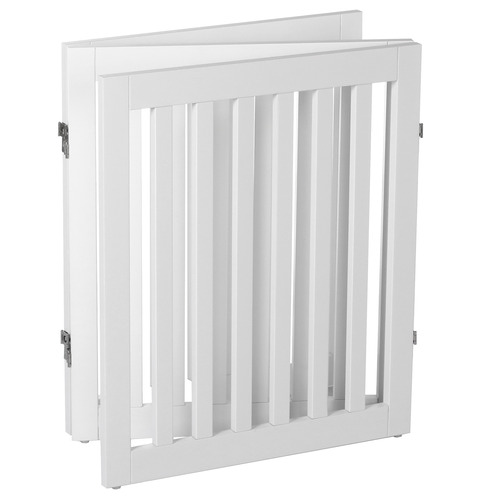 CharliesPetProduct 3 Panel Wooden Freestanding Dog Gate Temple & ster