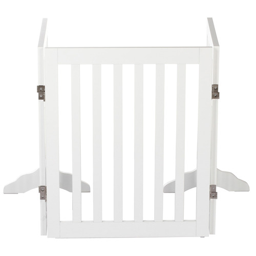 CharliesPetProduct 3 Panel Wooden Freestanding Dog Gate Temple & ster
