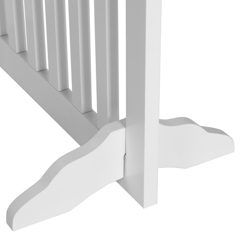 CharliesPetProduct 3 Panel Wooden Freestanding Dog Gate Temple & ster