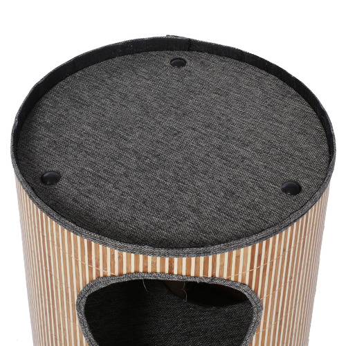 CharliesPetProduct 2 Hole Deluxe Bamboo Barrel Cat Scratcher Temple