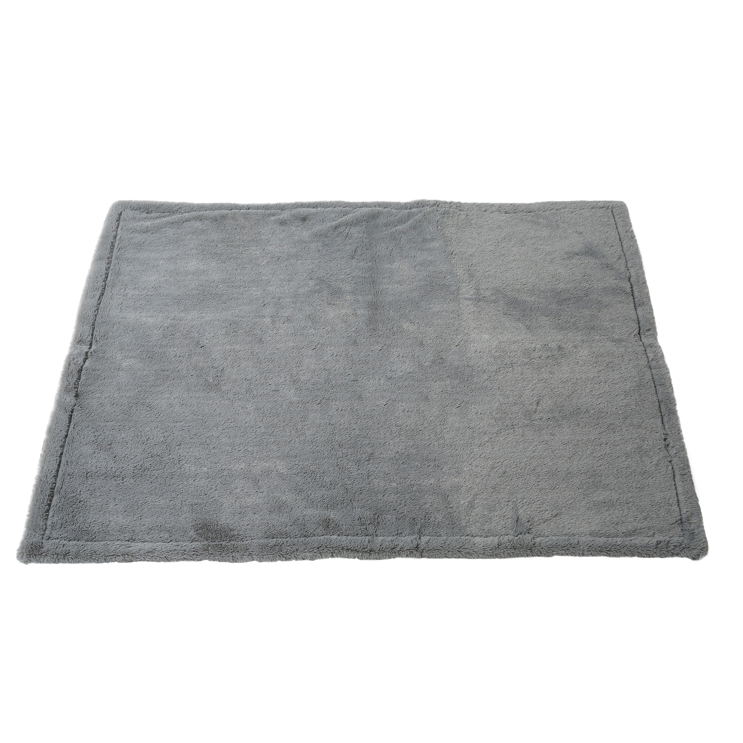 Blue & Grey Trim Reversible Faux Fur Pet Winter Rug & Blanket