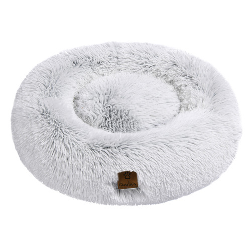 Round Faux Chinchilla Pet Bed