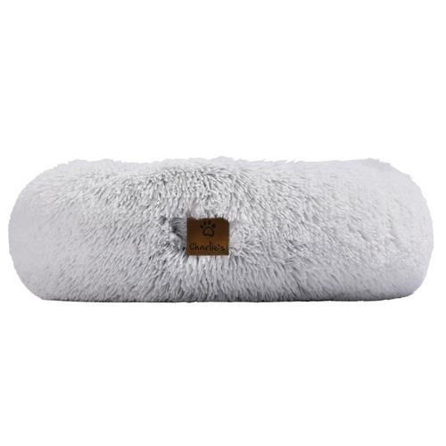 Round Faux Chinchilla Pet Bed