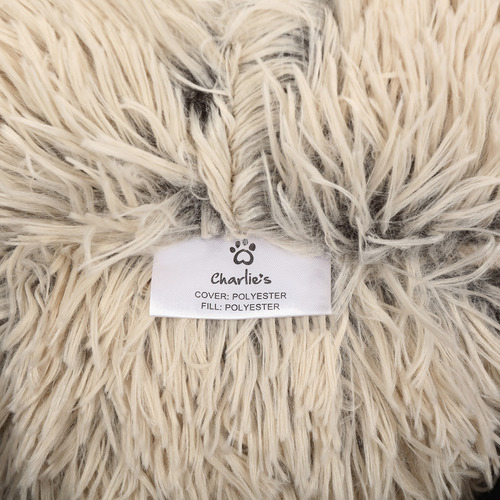 Round Faux Chinchilla Pet Bed