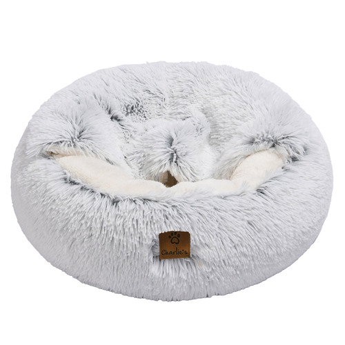 Faux Chinchilla Cushioned Hooded Pet Nest