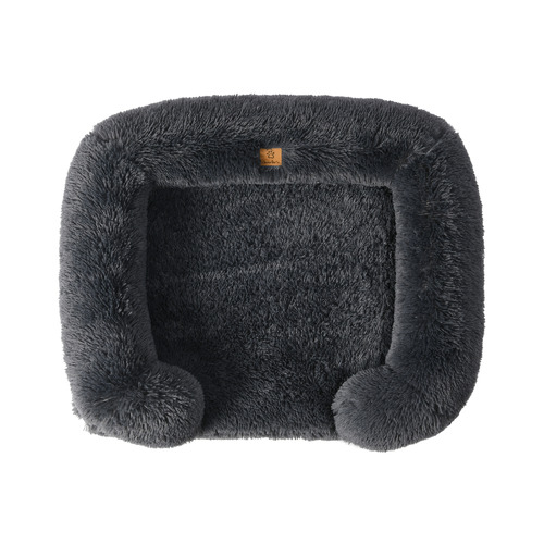 Charcoal Charlie's Shaggy Faux Fur Pet Bolster Sofa Bed