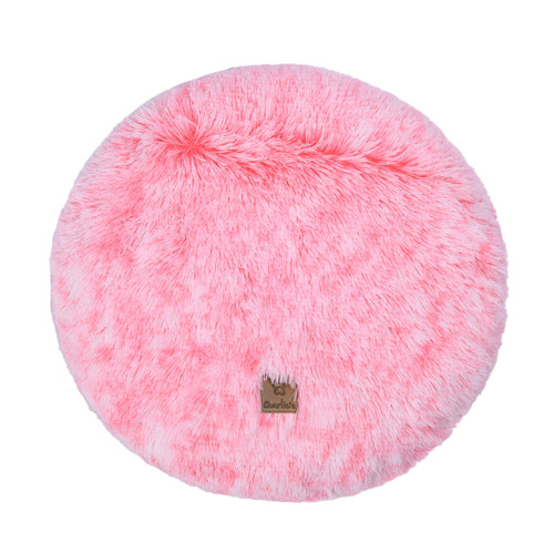 CharliesPetProduct Ombre Pink Shaggy Faux Fur Round Dog Bed | Temple ...