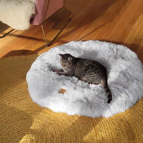 Shaggy-Faux-Fur-Round-Pet-Mat