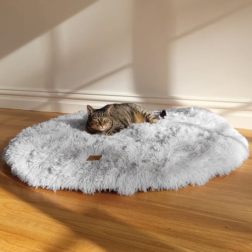 Shaggy-Faux-Fur-Round-Pet-Mat