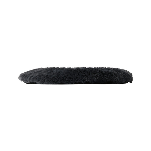 Charcoal-Shaggy-Faux-Fur-Round-Pet-Mat
