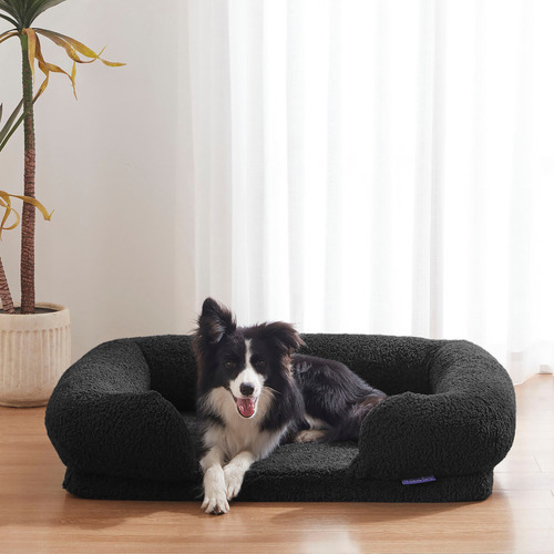 Boucle-and-Memory-Foam-Dog-Sofa-Bed