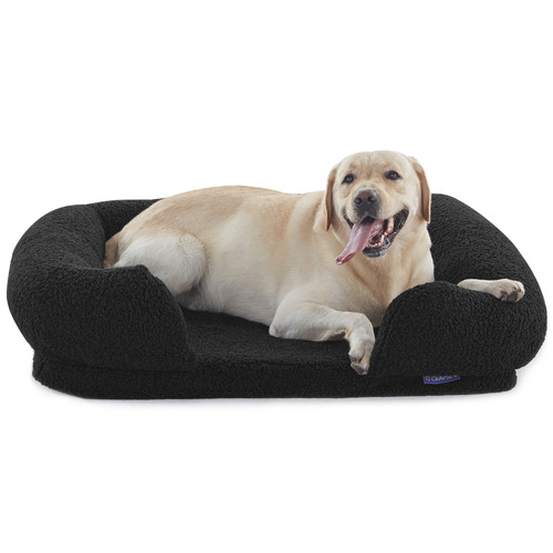 Boucle-and-Memory-Foam-Dog-Sofa-Bed