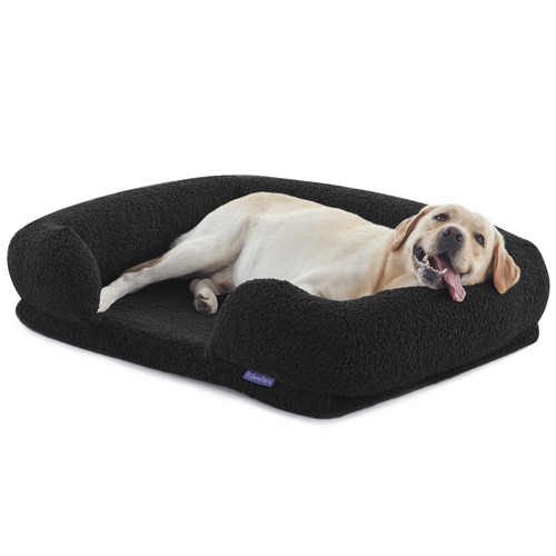 Boucle-and-Memory-Foam-Dog-Sofa-Bed
