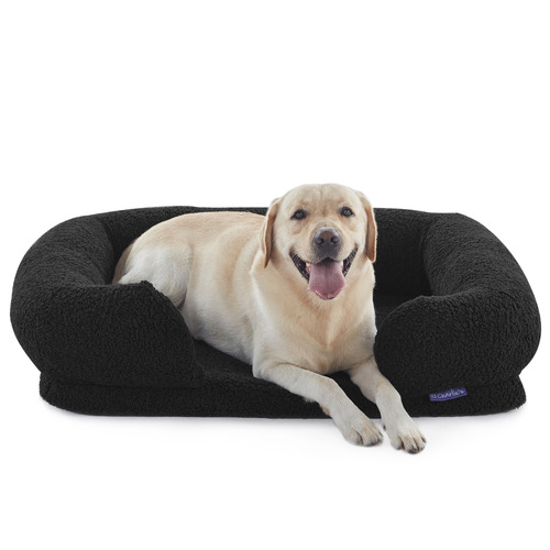 Boucle-and-Memory-Foam-Dog-Sofa-Bed