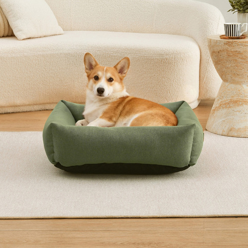 Brody Linen-Look Dog Bed