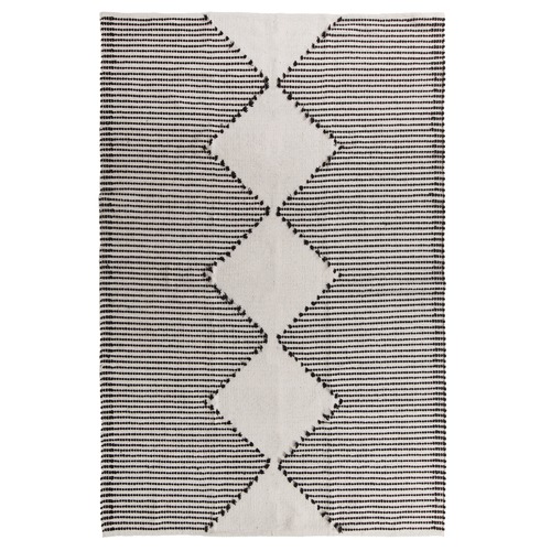 CollectiveSol Black Evie Woven Cotton Rug | Temple & Webster