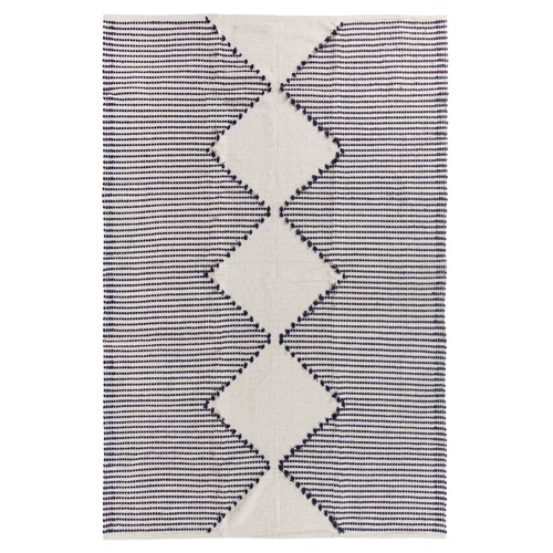 CollectiveSol Blue Evie Woven Cotton Rug | Temple & Webster