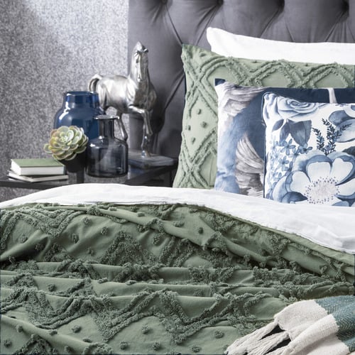 Sage Medallion Cotton Quilt Cover Set
