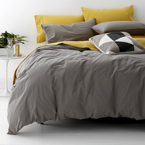 Coal European Vintage Cotton Quilt Cover Set