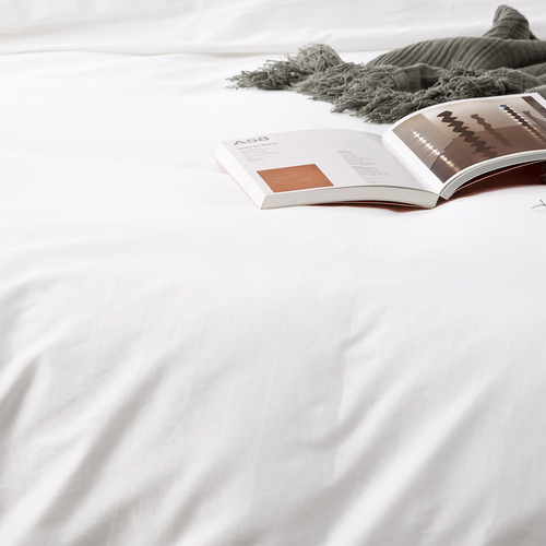 White 500TC Natural Bamboo & Cotton Quilt Cover Set