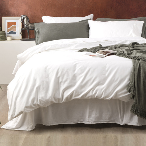 White 500TC Natural Bamboo & Cotton Quilt Cover Set