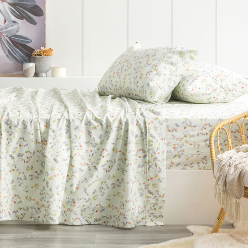 Chiswick Living Wattle Cotton Sheet Set Temple & ster