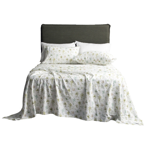 Capri Palm Egyptian Cotton Flannelette Sheet Set