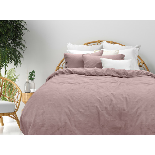 BasPhillips Blush Sienna Cotton Quilt Cover Set Temple & ster