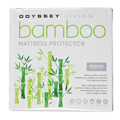 OdysseyLiving Bamboo Blend Mattress Protector Temple & ster