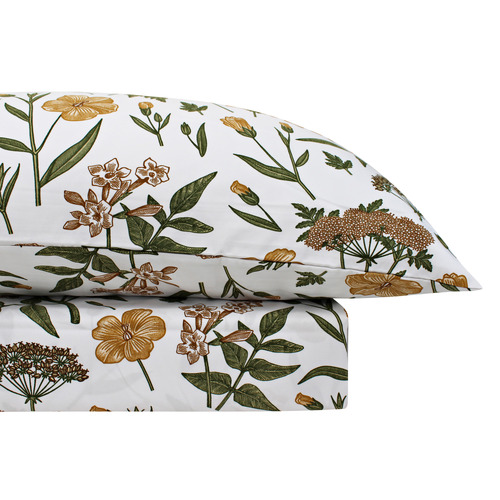 OdysseyLiving Botanical Thermal Flannel Sheet Set Temple & ster