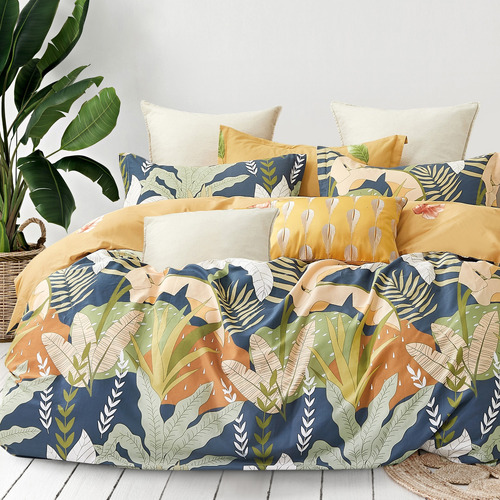 Manly Cotton Double Quilt Cover Set Temple & ster