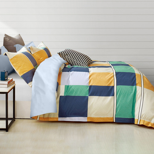 Green Olivia Cotton Queen Quilt Cover Set Temple & ster