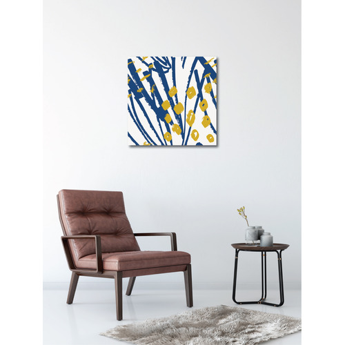 Sunday Homewares Navy & Mustard Abstract Canvas Wall Art