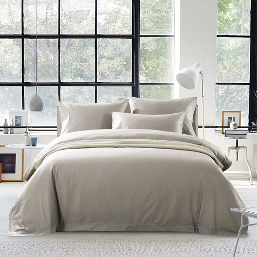 Taupe Egyptian Cotton Quilt Cover Set Temple Webster