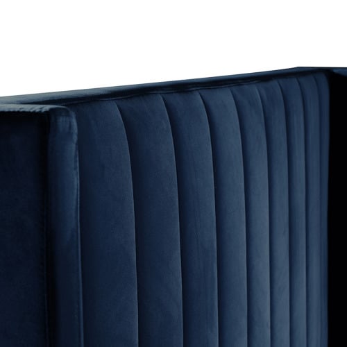 Navy Monaco Winged Velvet Bedhead