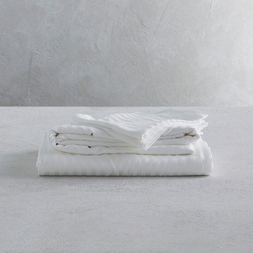 White Stripe Aetius Bamboo Sheet Set