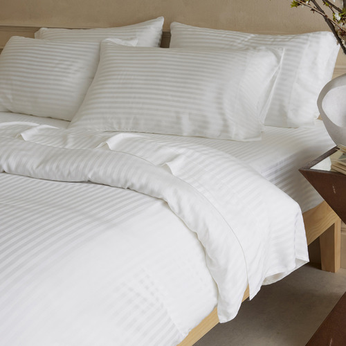 White Stripe Aetius Bamboo Quilt Cover Set