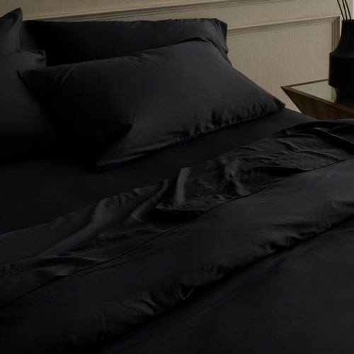 Black Aetius Bamboo Quilt Cover Set