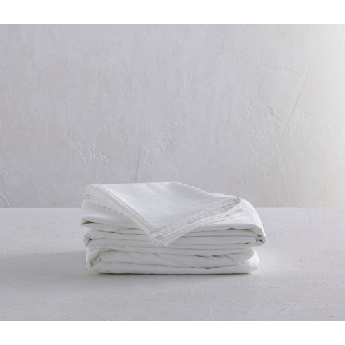 White Striped Organic Cotton Sheet Set