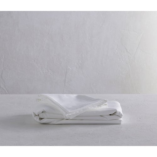 White Striped Cotton Quilt Cover Set