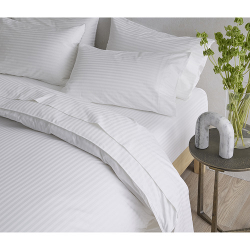 Radisson Home White Striped Organic Cotton Quilt Cover Set | Temple ...