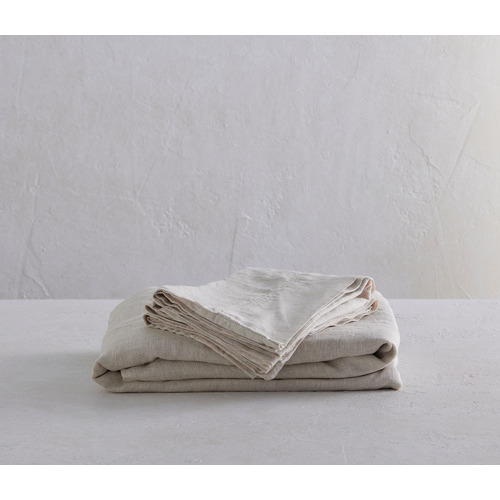 Natural Triemes French Flax Linen Quilt Cover Set