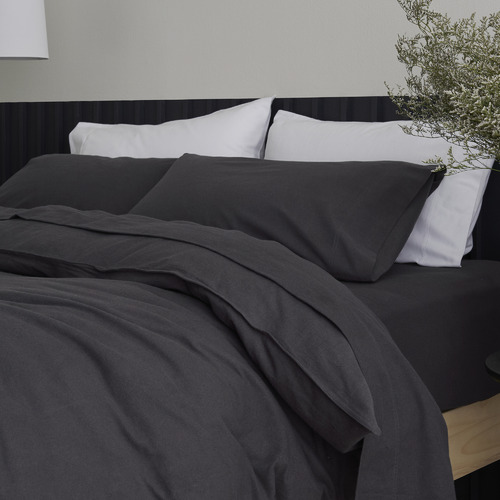 Charcoal Glauci Organic Cotton Quilt Cover Set