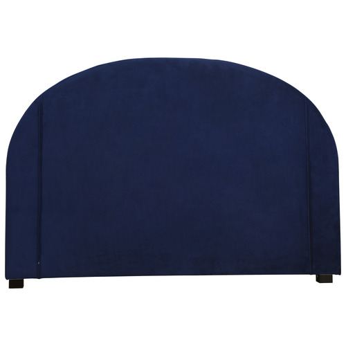 Navy Channel Arch Velvet Bedhead