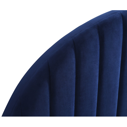 Navy Channel Arch Velvet Bedhead