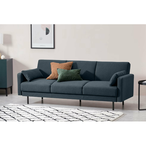 Aegean Blue Defodio 3 Seater Sofa Bed | Temple & Webster