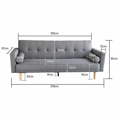 KHome Collection Hailey 3 Seater Sofa Bed