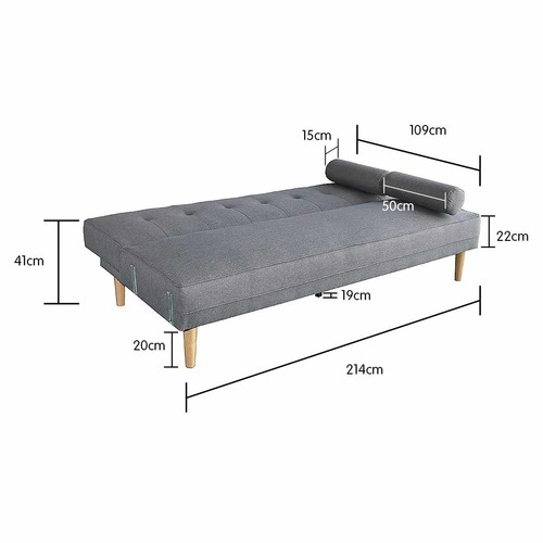 KHome Collection Hailey 3 Seater Sofa Bed