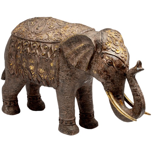 Brushed Gold Ornamental Elephant | Temple & Webster